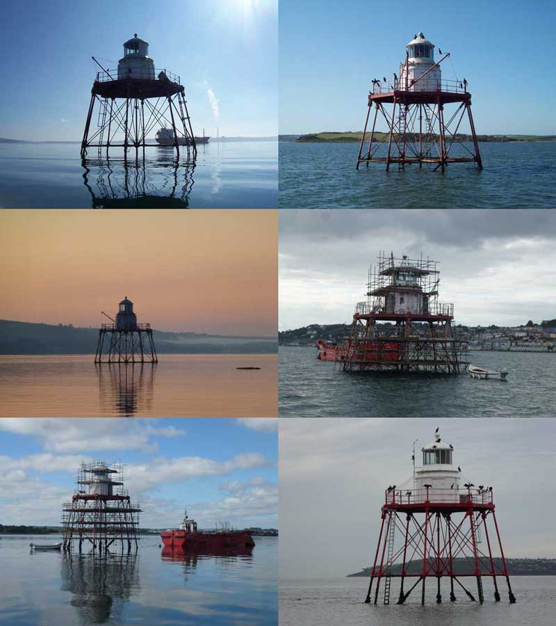 multiple photos of Spit bank Lighthouse